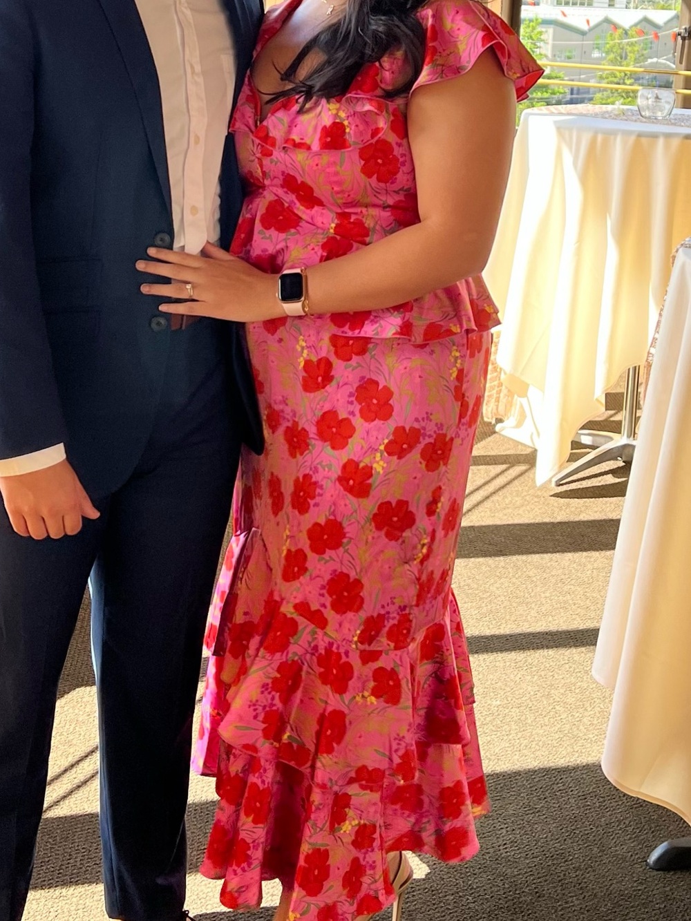 Show Me Your Mumu Reese Ruffle Pink and Red Floral Dress - Picture 6 of 7
